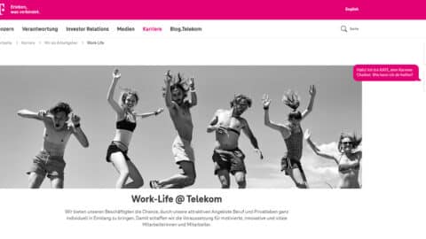Die Karriere-Website der Telekom überzeugte am meisten © Screenshot Website Deutsche Telekom