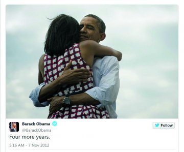 "four more years" (c) Screenshot: Barack Obama/Twitter