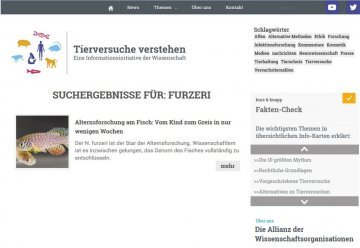 Unterseite von tierversuche-verstehen.de (c) Ausschnitt der Startseite von "Tierversuche verstehen" (c) Screenshot: tierversuche-verstehen.de