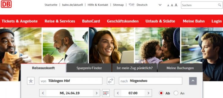 Boris Palmer erregt die Bildauswahl der Deutschen Bahn. (c) Deutsche Bahn
